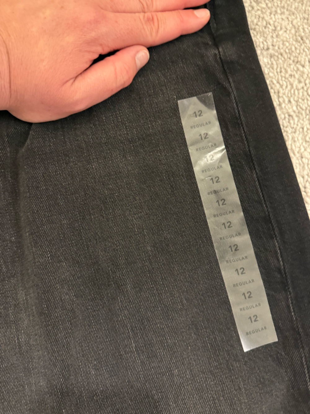 NWT Sz 12R American Eagle "Strigid" Super High Rise Ultra-Wide Leg Charcoal Jean - Picture 5 of 15